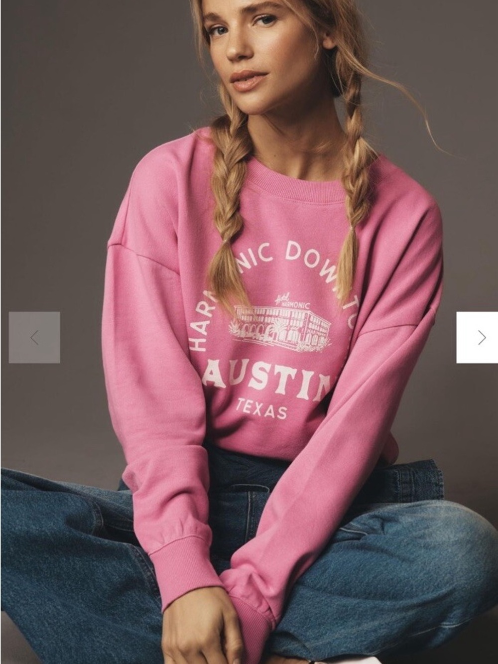 Maeve by Anthropologie Austin Texas Pink Graphic Sweatshirt